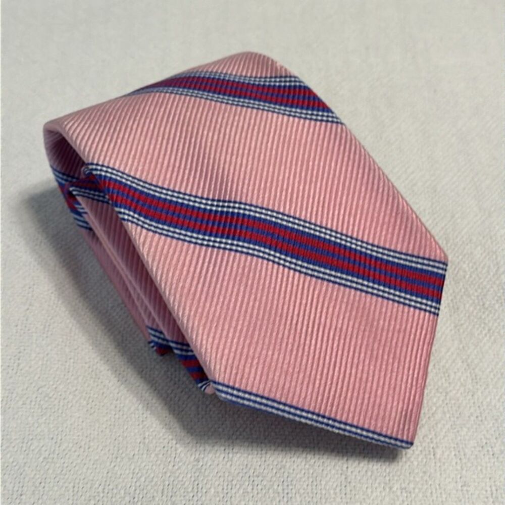 Robert Talbott Handsewn Silk High End Necktie Pink Mens Office Professional Work